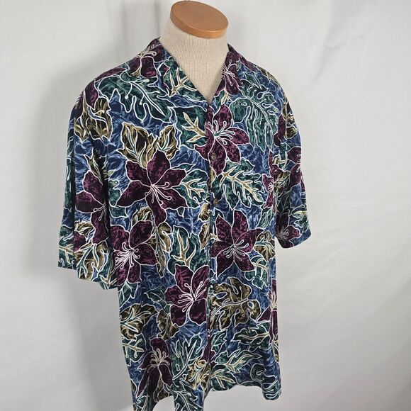 Hilo Hattie Shirt Men's L Colorful Floral The Hawaiian Original Button Down - Picture 13 of 16